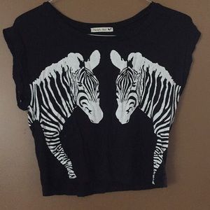 Crop top with zebras